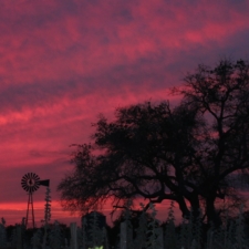 red sky sunset and shadows